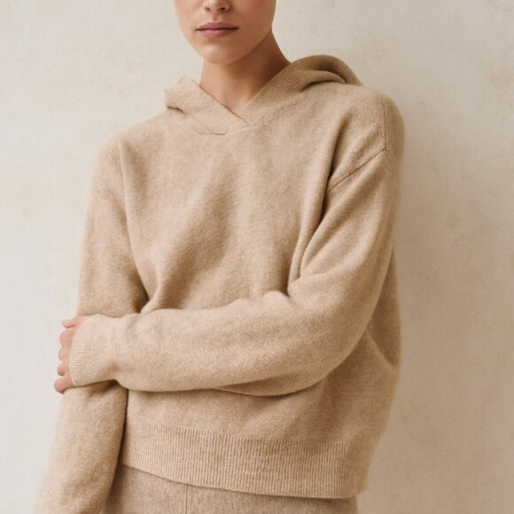27 Miles Malibu 100% Cashmere Sweater Hoodie In Oatmeal XS/S $420 - Picture 1 of 7